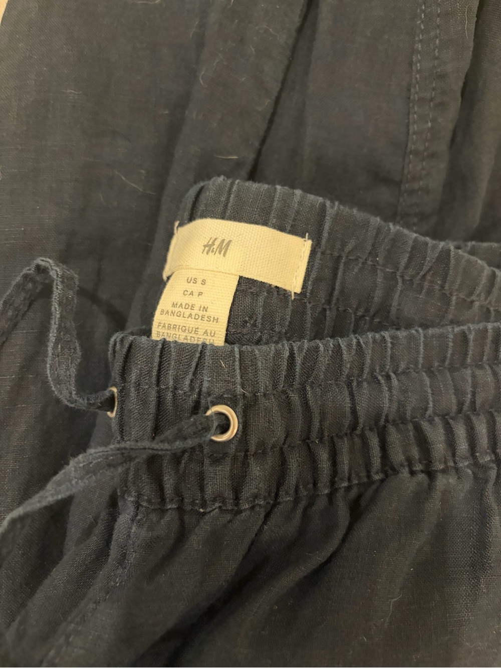 H&M navy linen pants size S